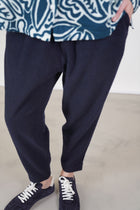 wool cashmere zwag pant pin check blue 25fp259