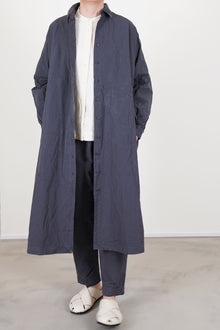 casey casey yuki dress blu skull worn as a lighweight overshirt with matching tippy pants blu skull