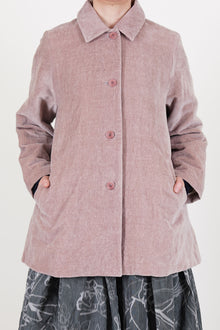 casey casey soleil jacket velvet dusty pink crafted in a uniquely textured velvet with a dry, brushed hand and a subtle, irregular surface. 