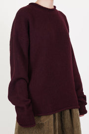 casey casey softy jumper prune crafted in a luxurious blend of superfine merino wool and cashmere. 