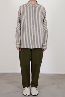 casey casey waga shirt as is n°3 crafted in paper cotton fabric with stripe details
