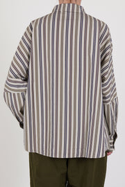 back view of casey casey waga shirt as is n°4 relaxed and loose fit, long sleeves with button details at the cuffs