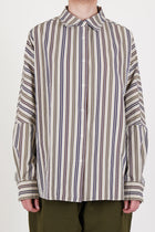 casey casey waga shirt as is n°4 crafted in paper cotton fabric with stripe details.