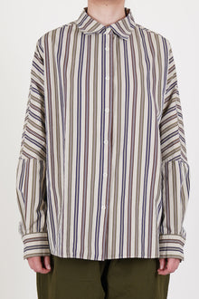 casey casey waga shirt as is n°4 crafted in paper cotton fabric with stripe details.