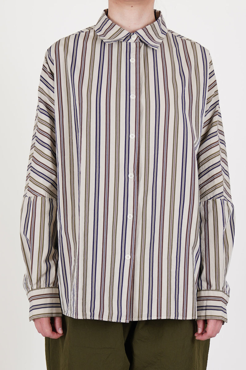 casey casey waga shirt as is n°4 crafted in paper cotton fabric with stripe details.