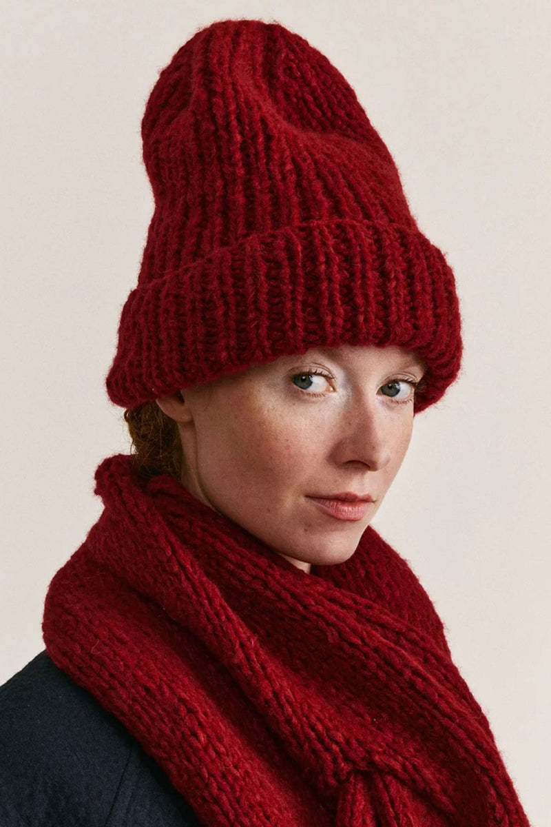 beanie woolen red 25fk032