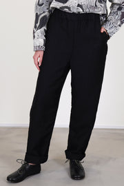 casey casey long chasse pants black crafted in a soft and warm linen-virgin wool blend partially cotton lined. 