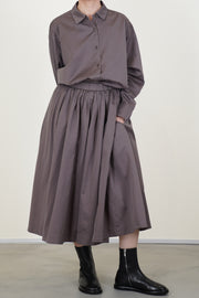 bb pleat skirt cotton silk clay