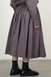 bb pleat skirt cotton silk clay