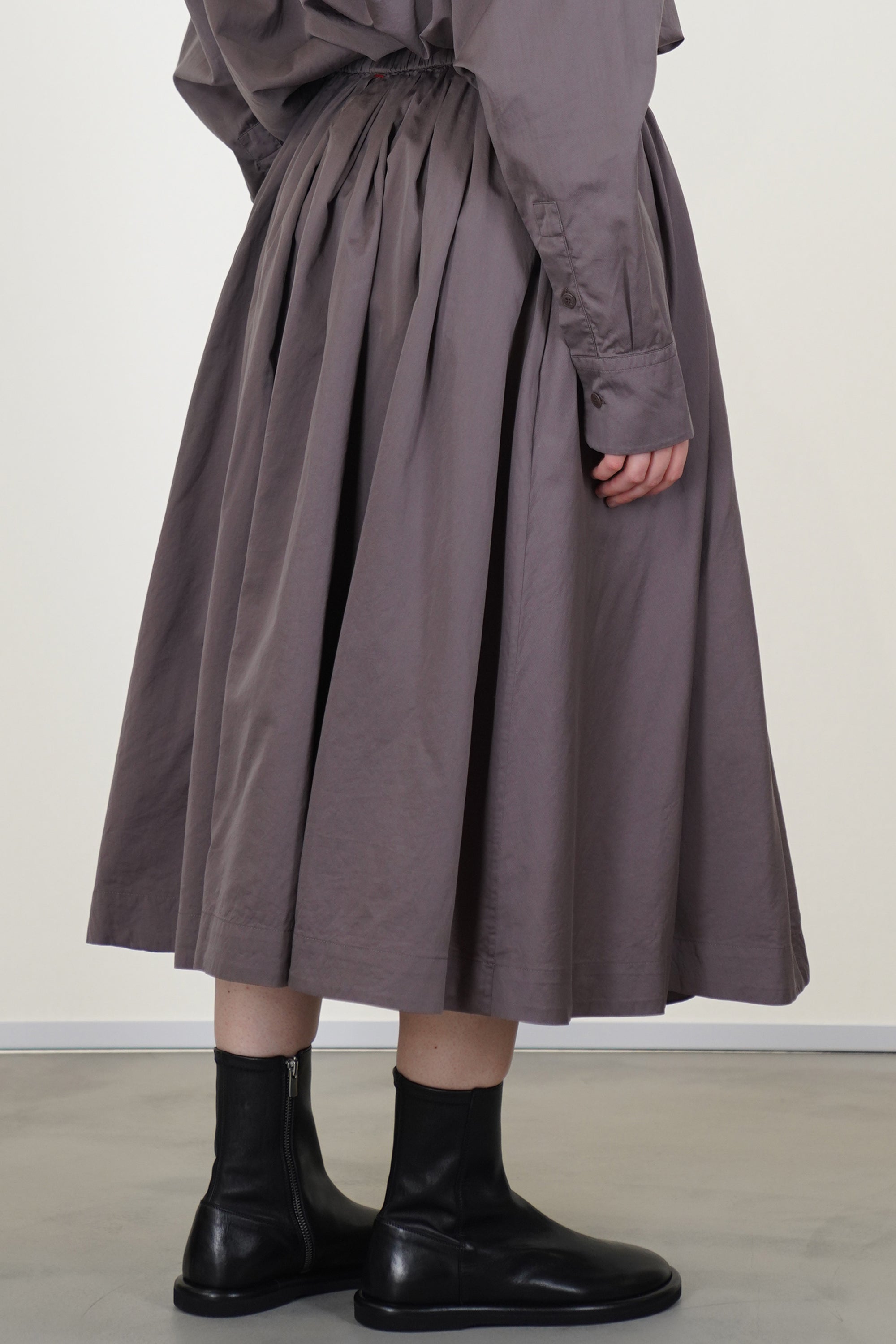 bb pleat skirt cotton silk clay