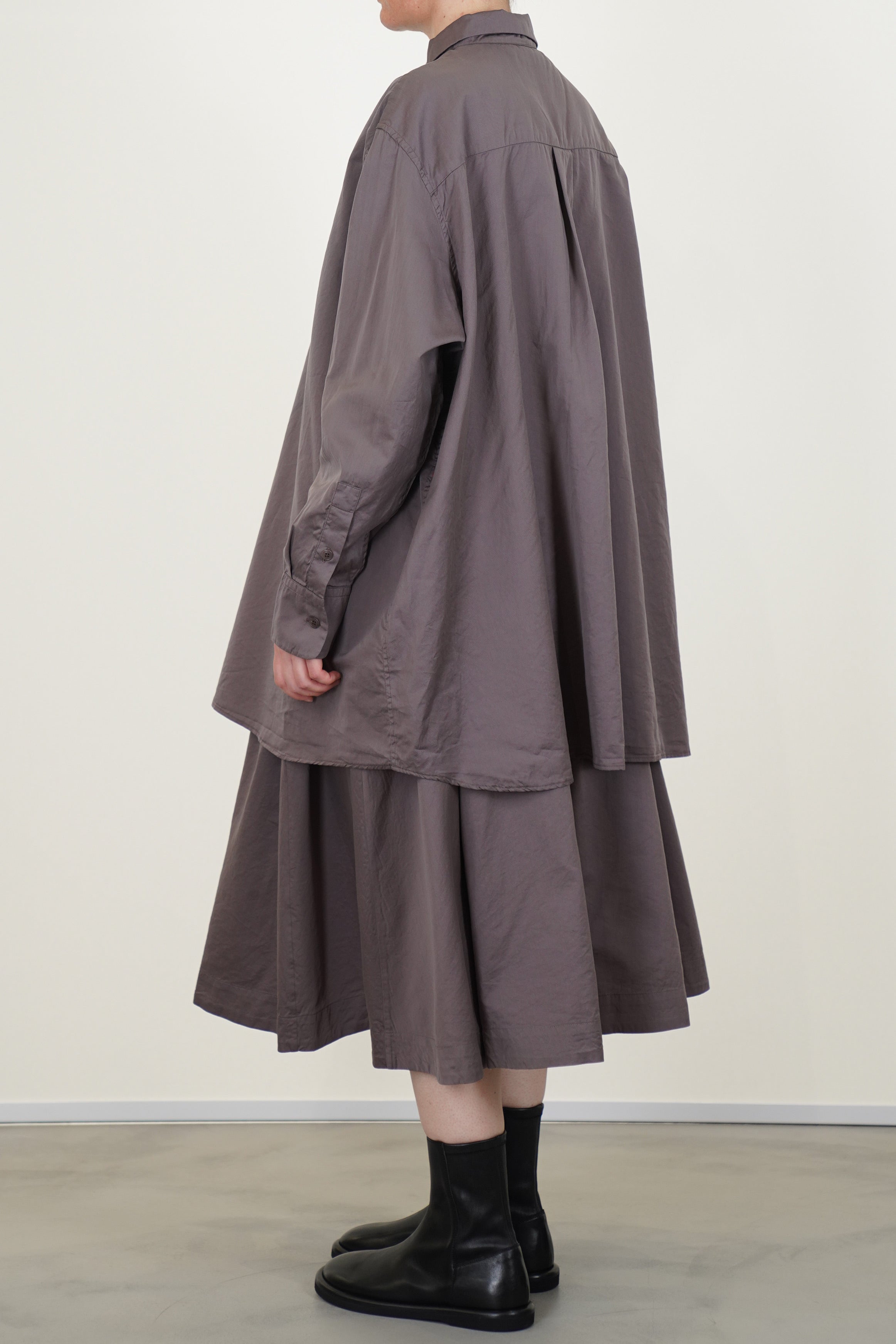 bb pleat skirt cotton silk clay