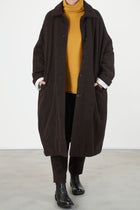 big blobby coat wool cashmere brown check