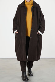 big blobby coat wool cashmere brown check