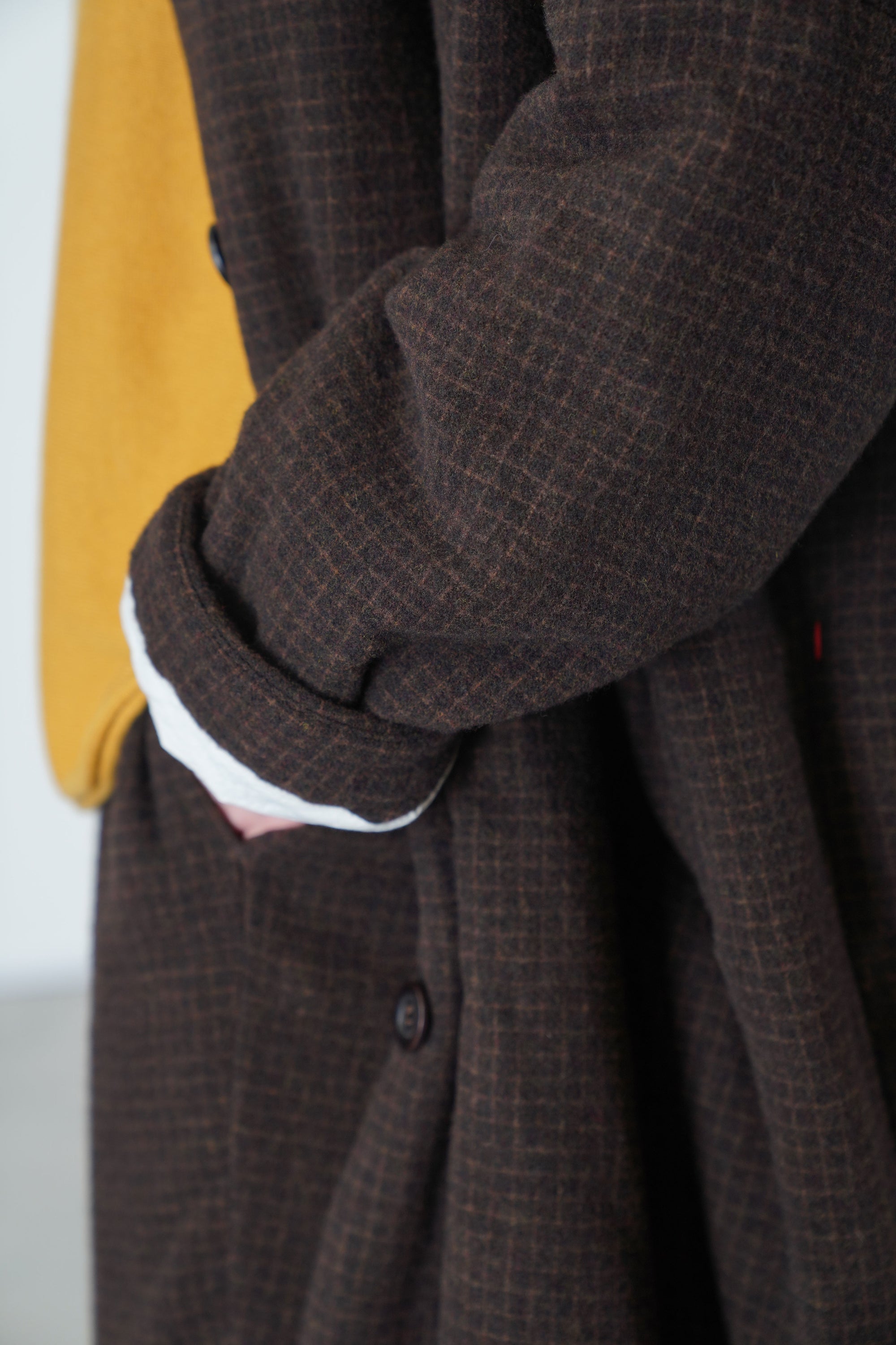 big blobby coat wool cashmere brown check
