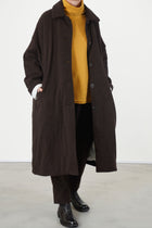 big blobby coat wool cashmere brown check