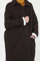 big blobby coat wool cashmere brown check