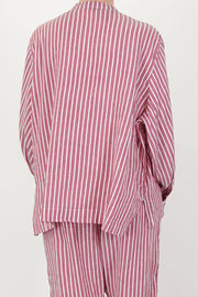 back view of casey casey biggy grandad shirt stripe 2