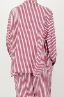 back view of casey casey biggy grandad shirt stripe 2