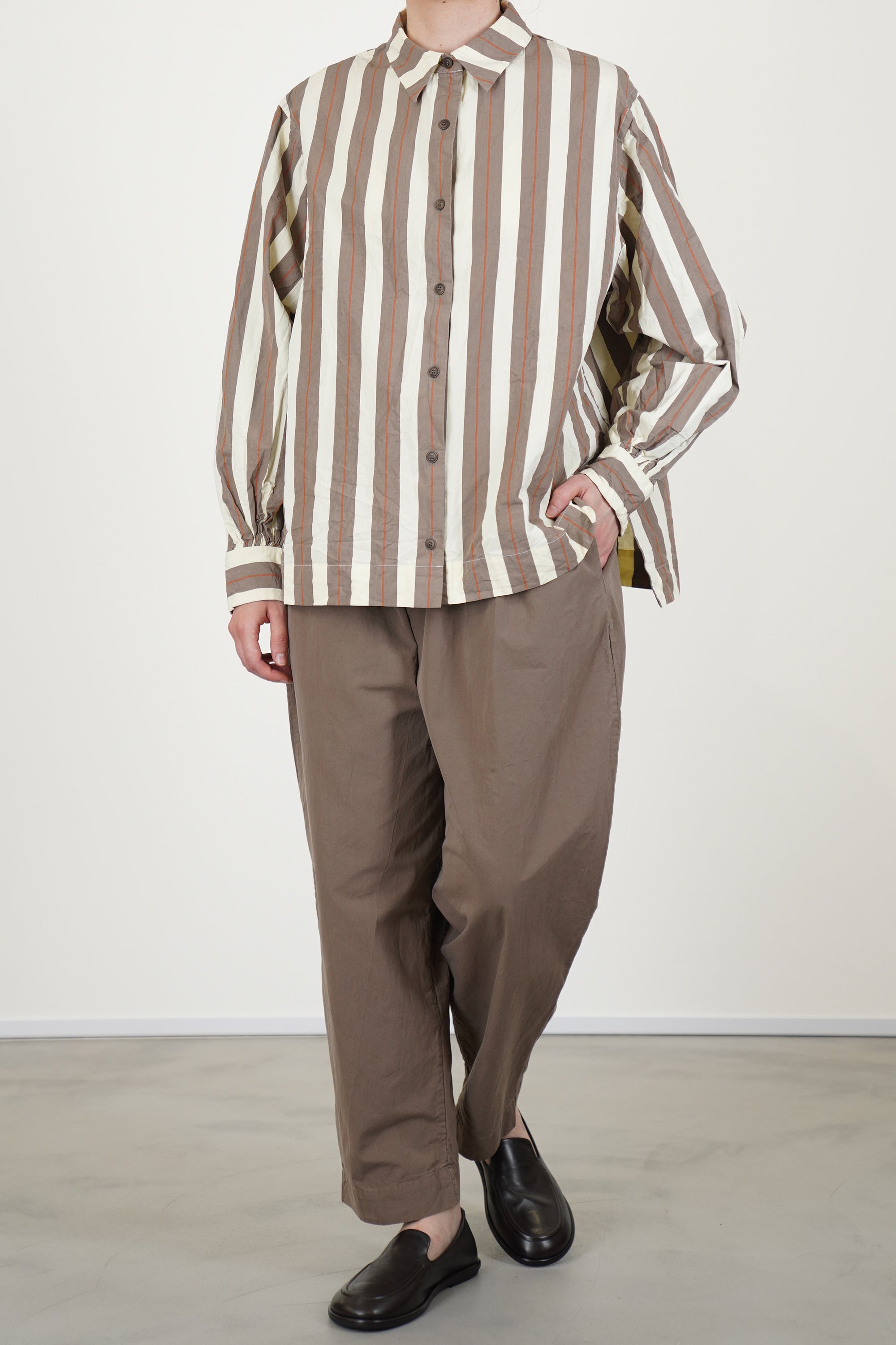 biggy shirt beige stripe