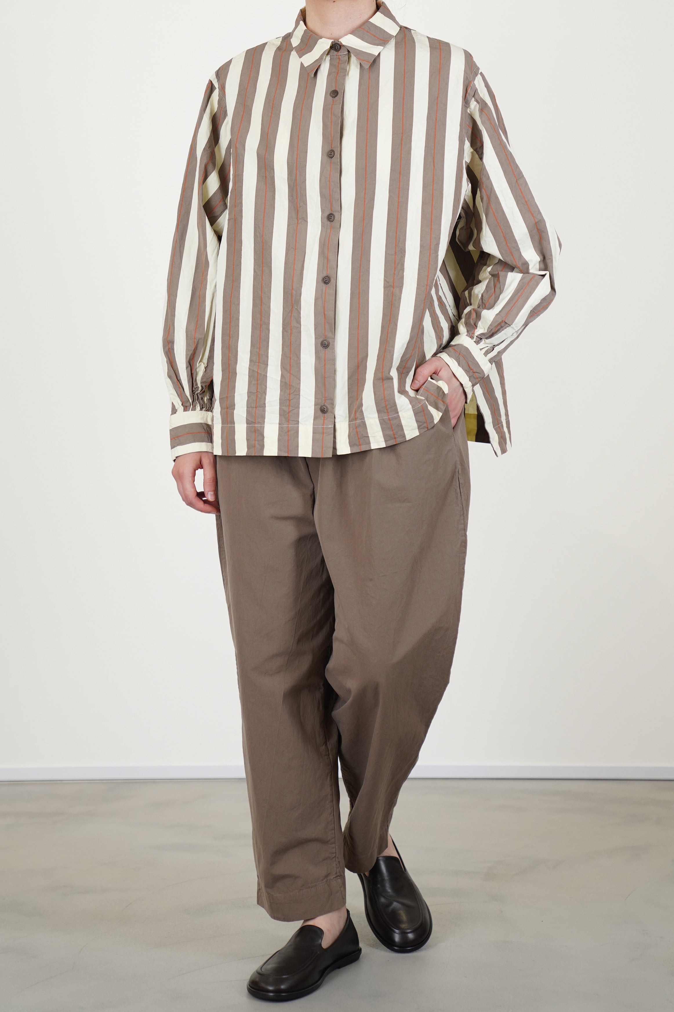 biggy shirt beige stripe