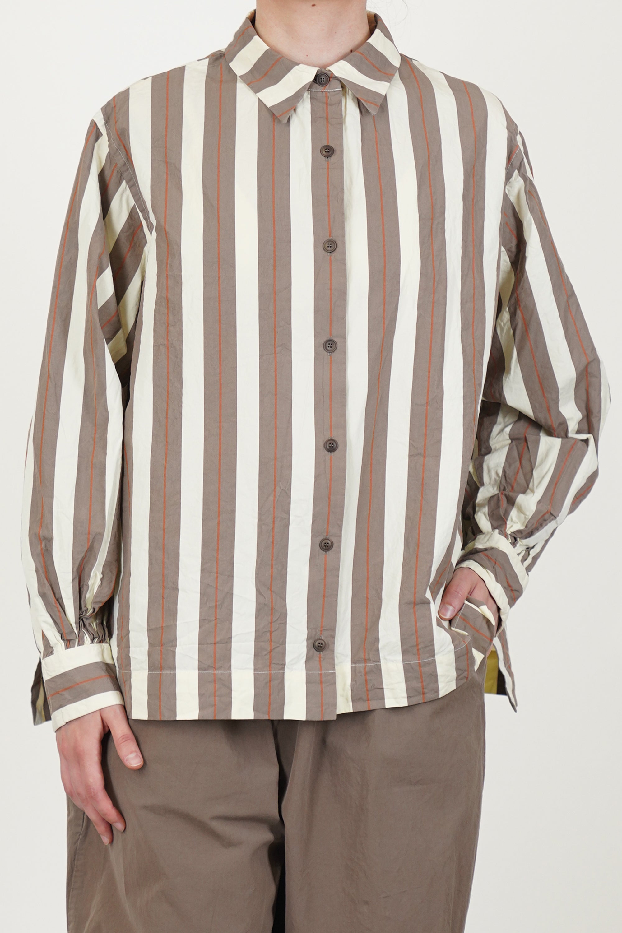 biggy shirt beige stripe