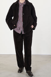 long chasse pant velvet dark brown