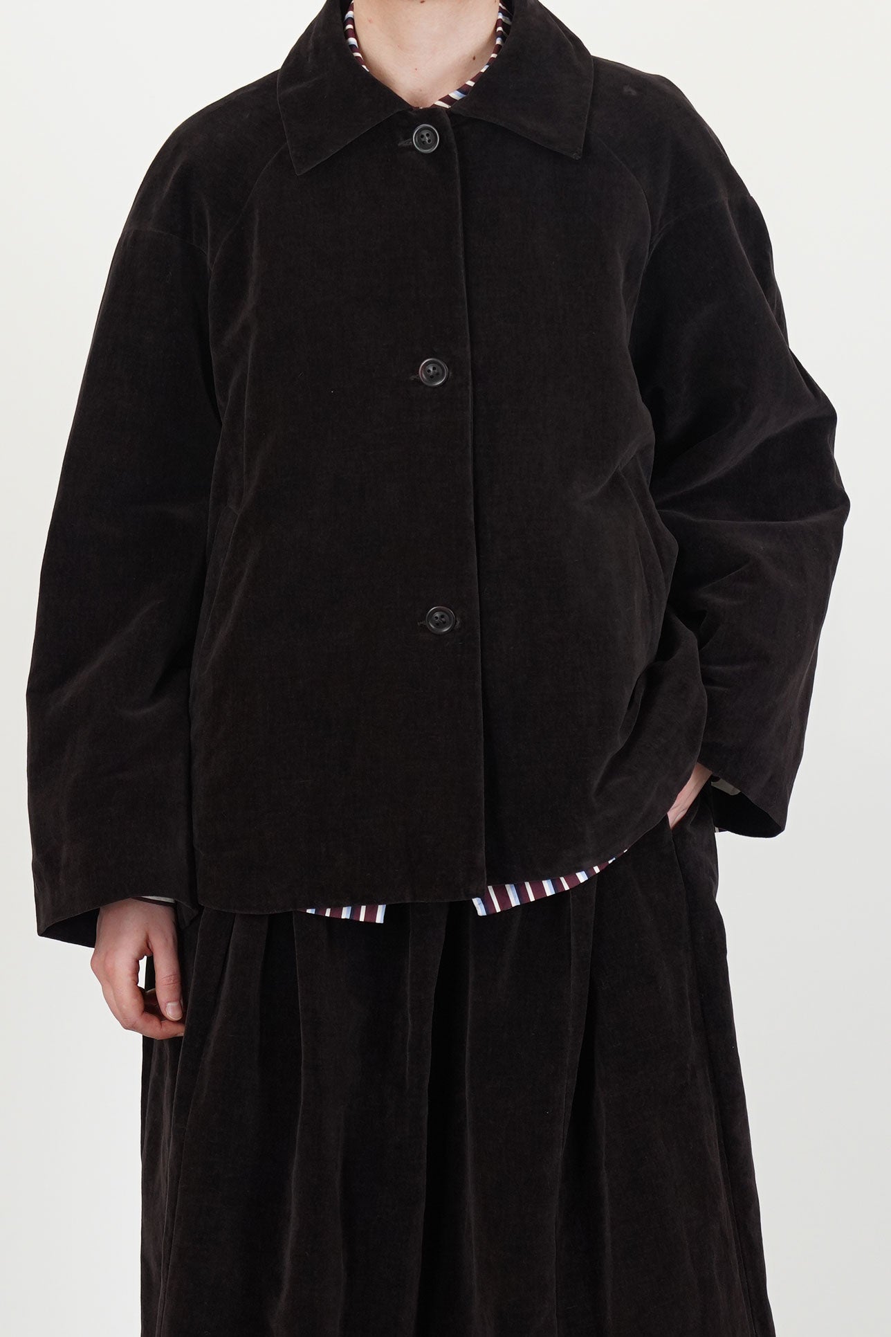 drays jacket velvet dark brown