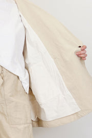 close up of casey casey frances jacket rugger ivory inner cotton lining