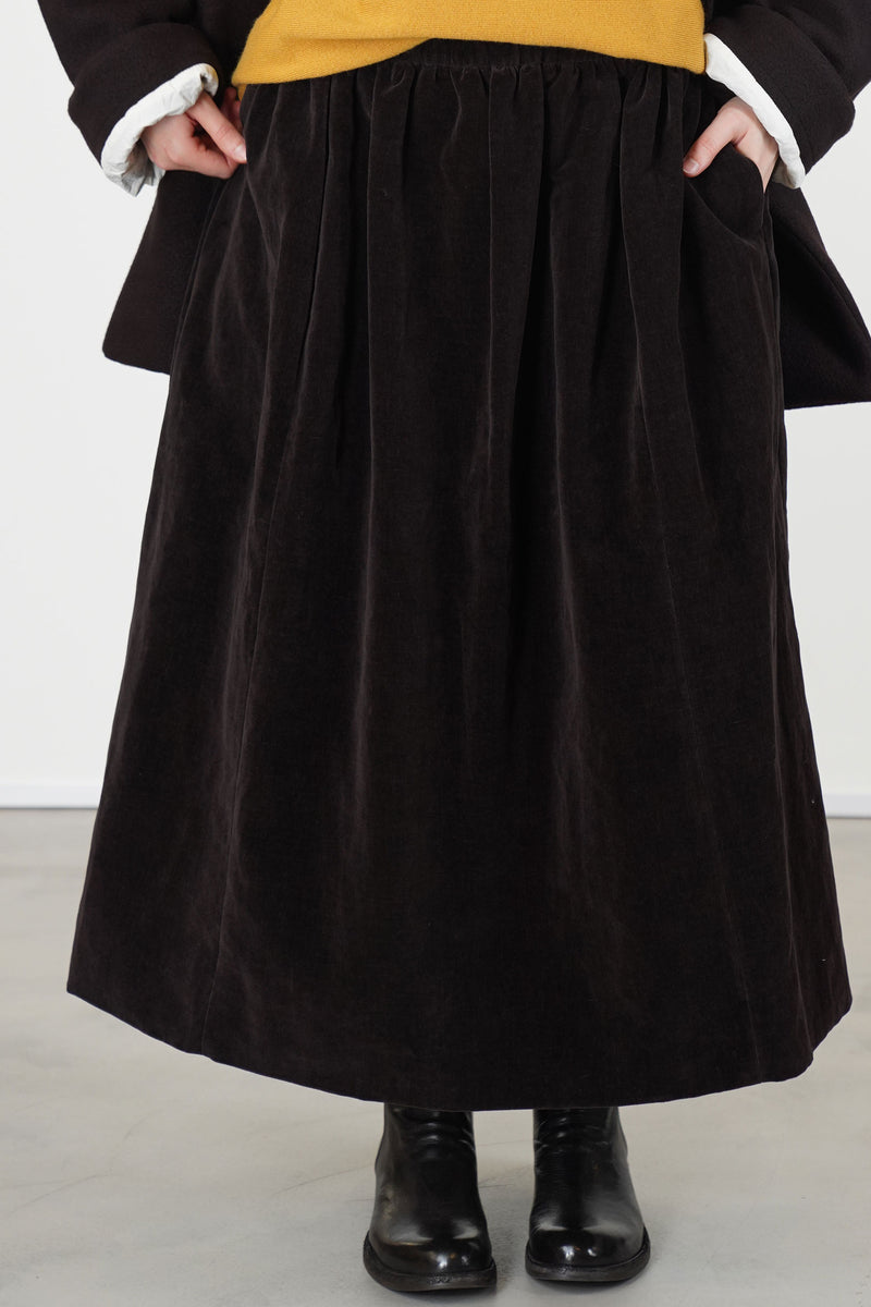 ghosty skirt velvet dark brown