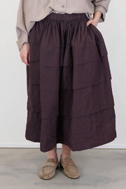 front view of casey casey horizon skirt wine 