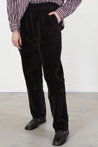 long chasse pant velvet dark brown
