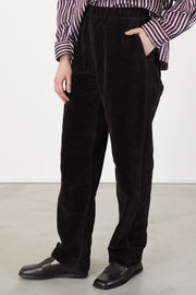 long chasse pant velvet dark brown