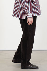 long chasse pant velvet dark brown