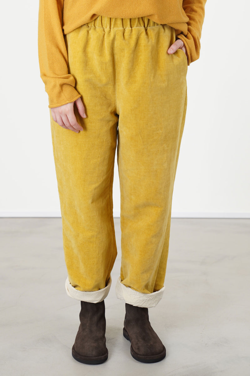 long chasse pant velvet gold