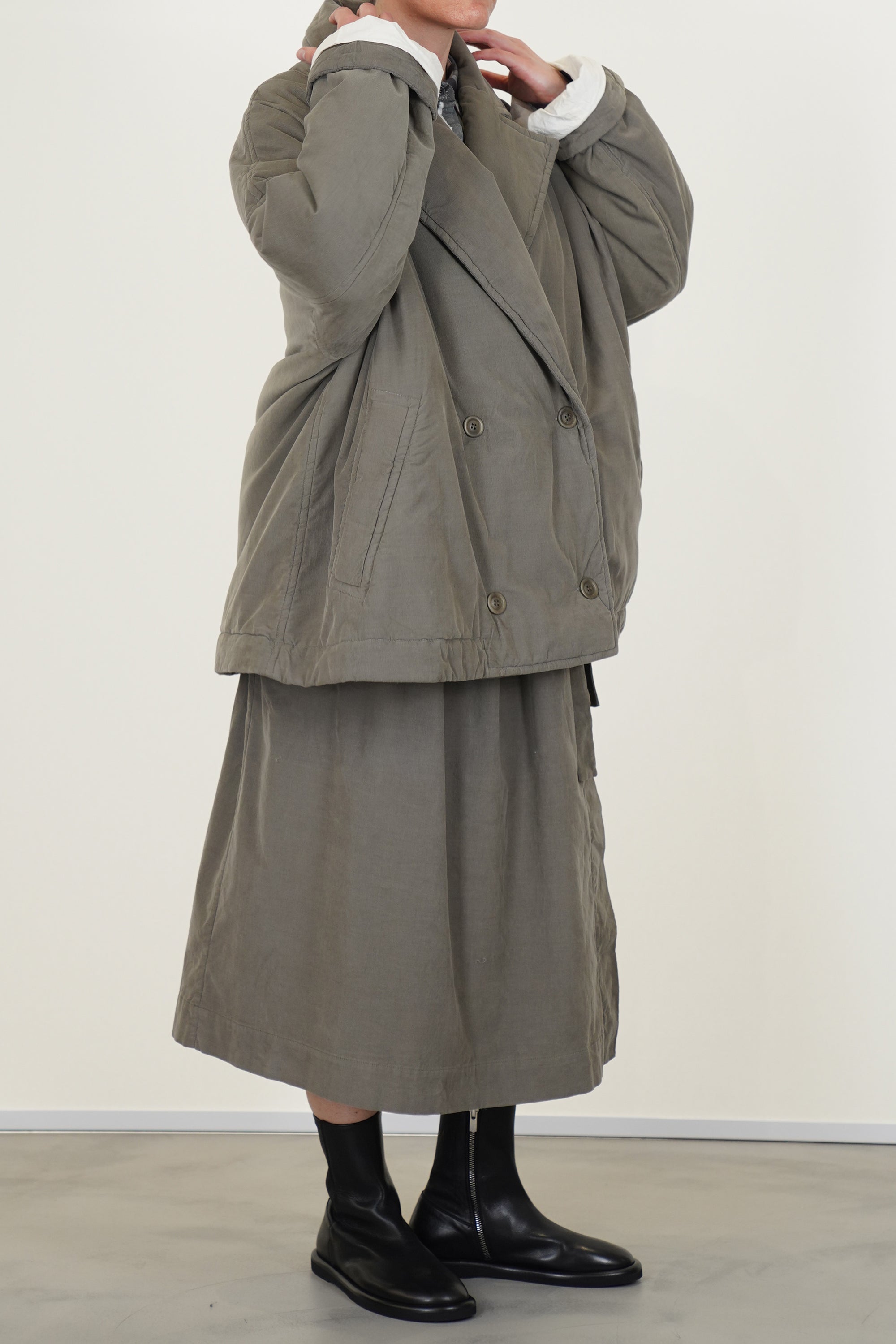 luna short coat pin cord light khaki