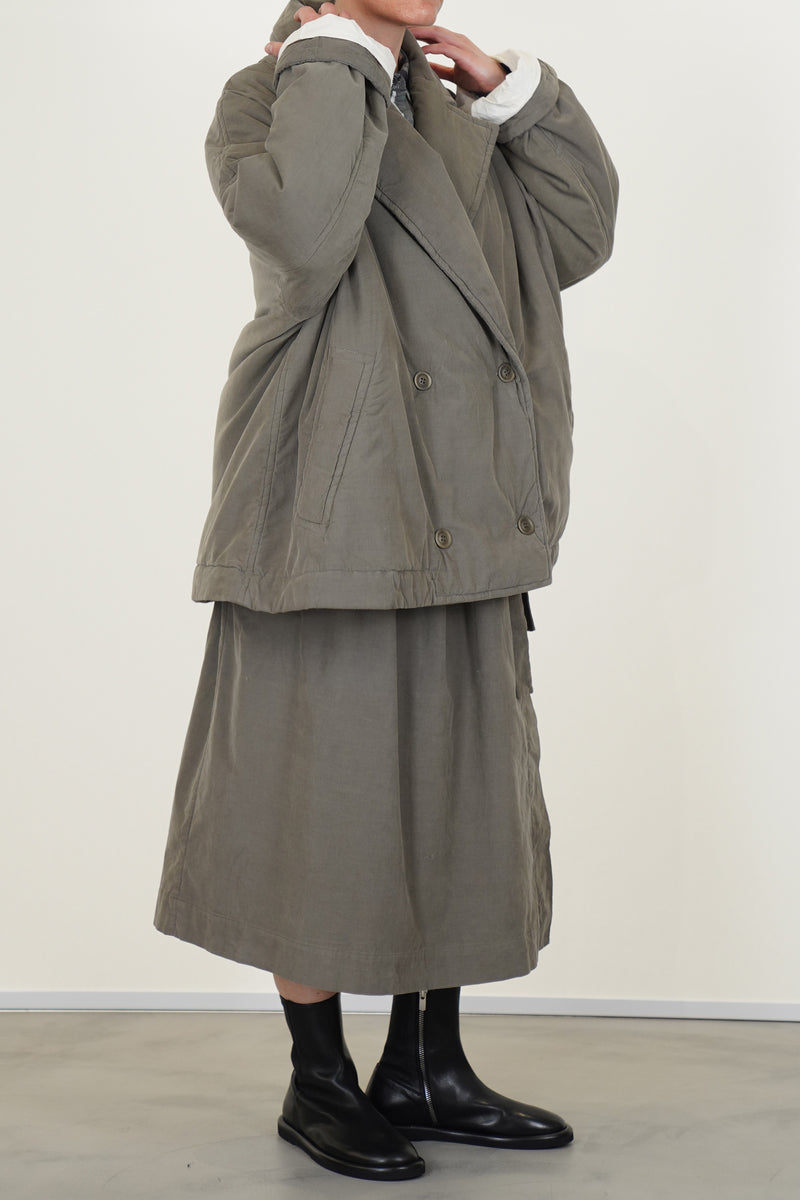 luna short coat pin cord light khaki