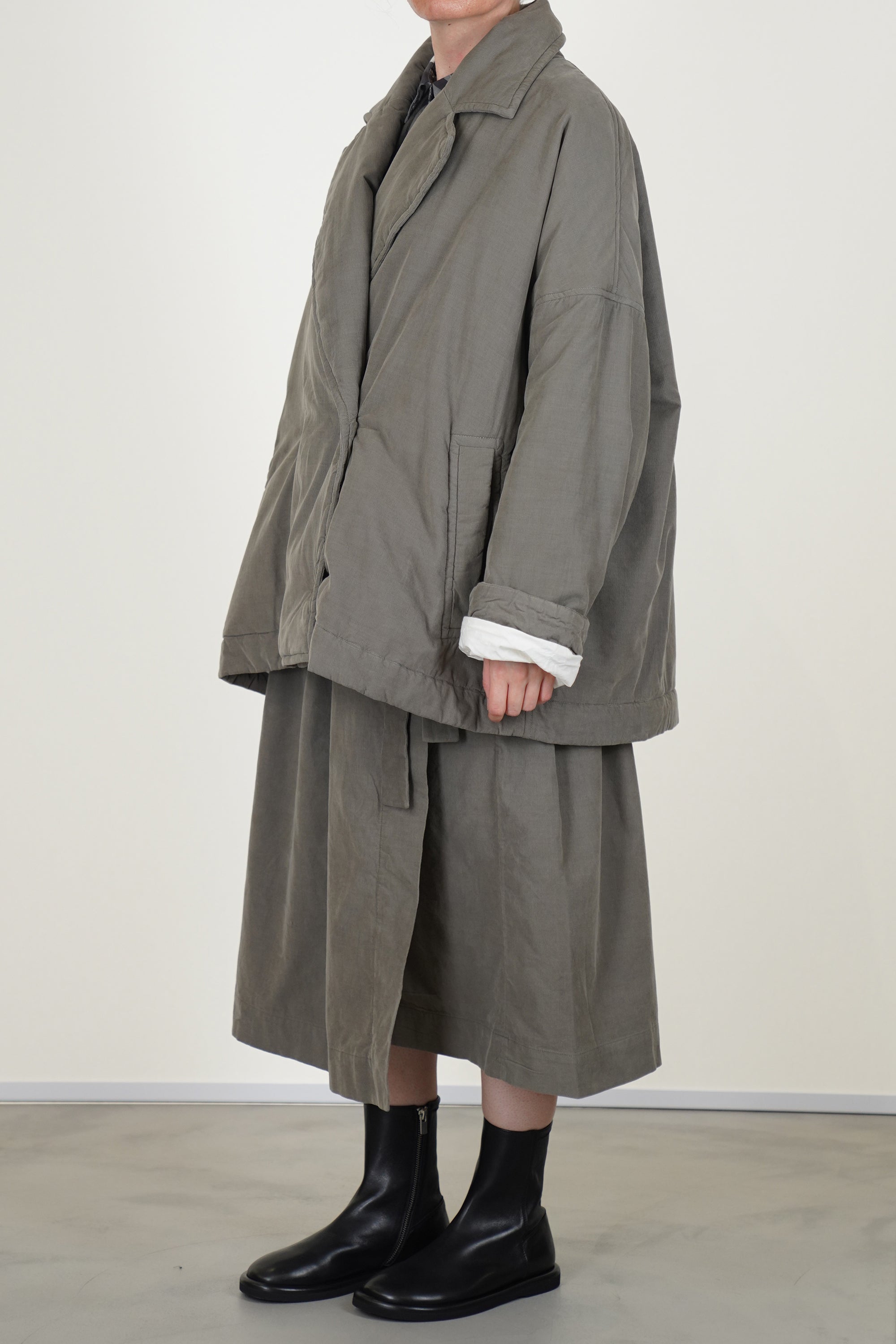 luna short coat pin cord light khaki