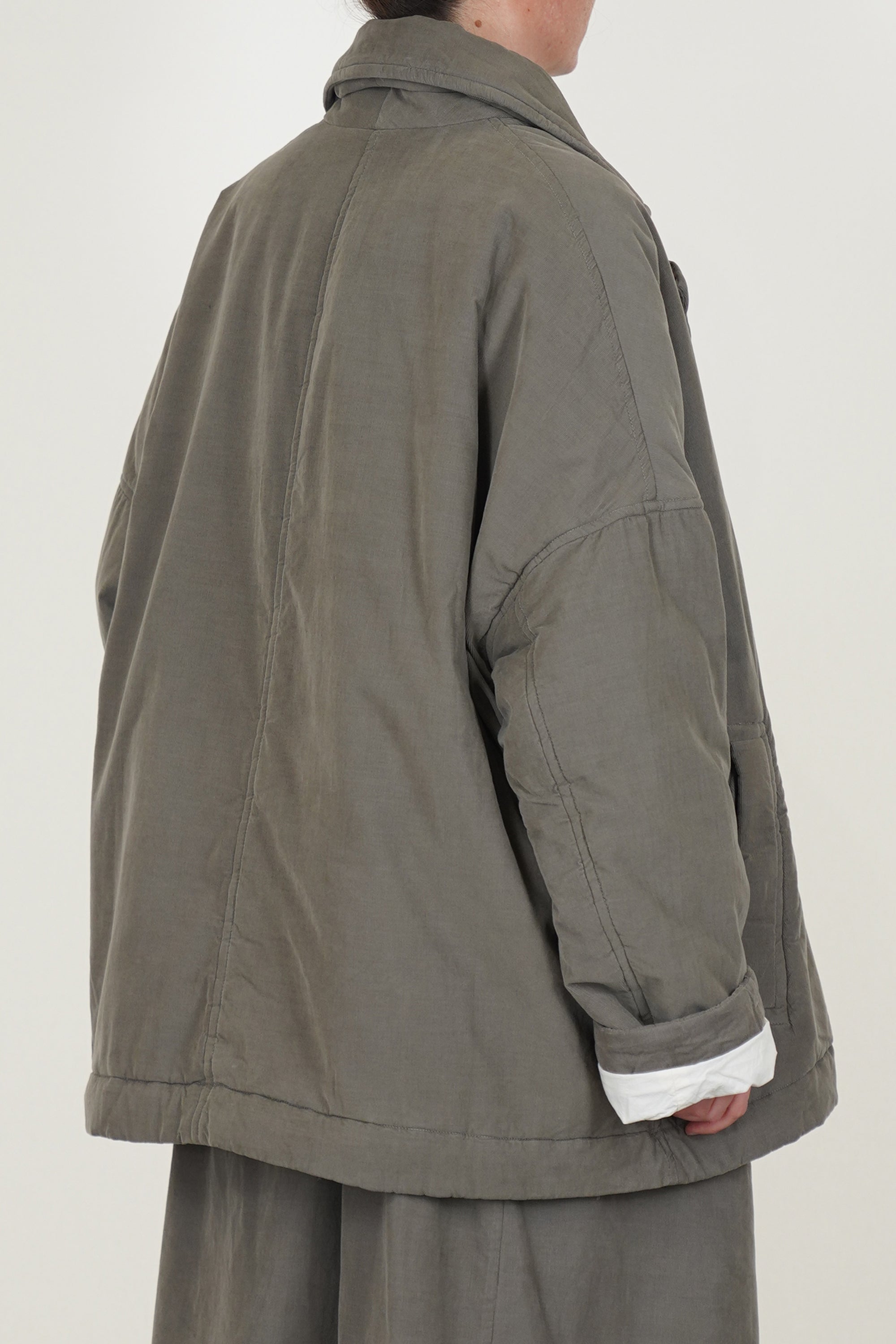 luna short coat pin cord light khaki