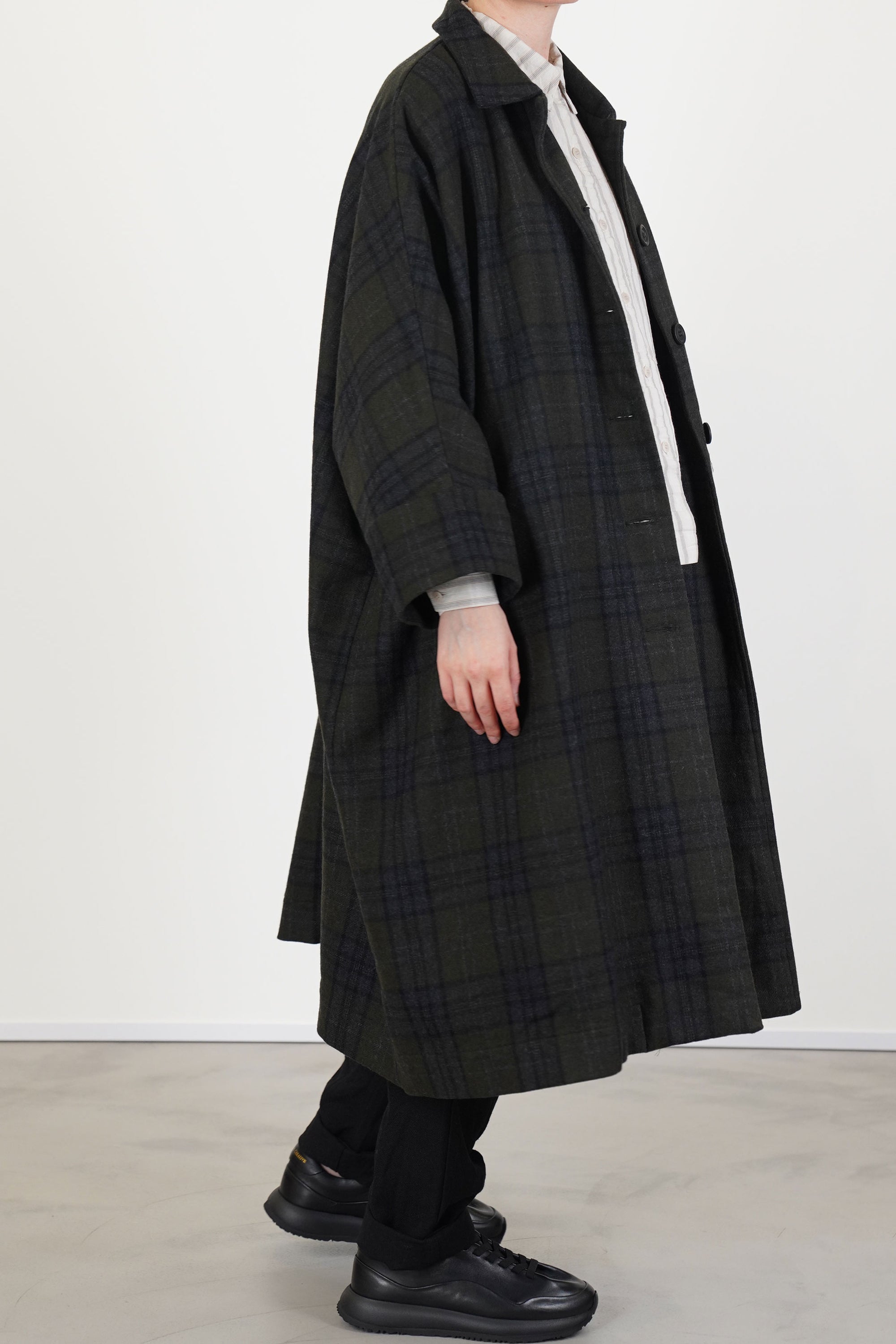 2 pcs coat tartan khaki check