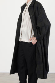 2 pcs coat tartan khaki check
