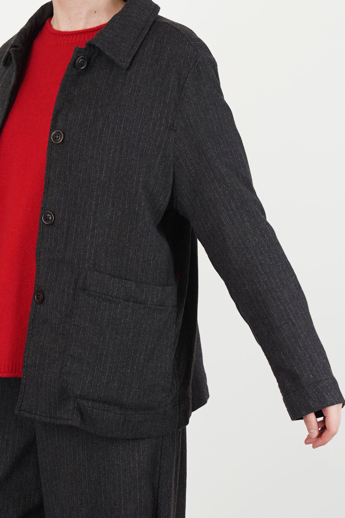 madix jacket indigo stripe brown