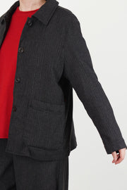 madix jacket indigo stripe brown