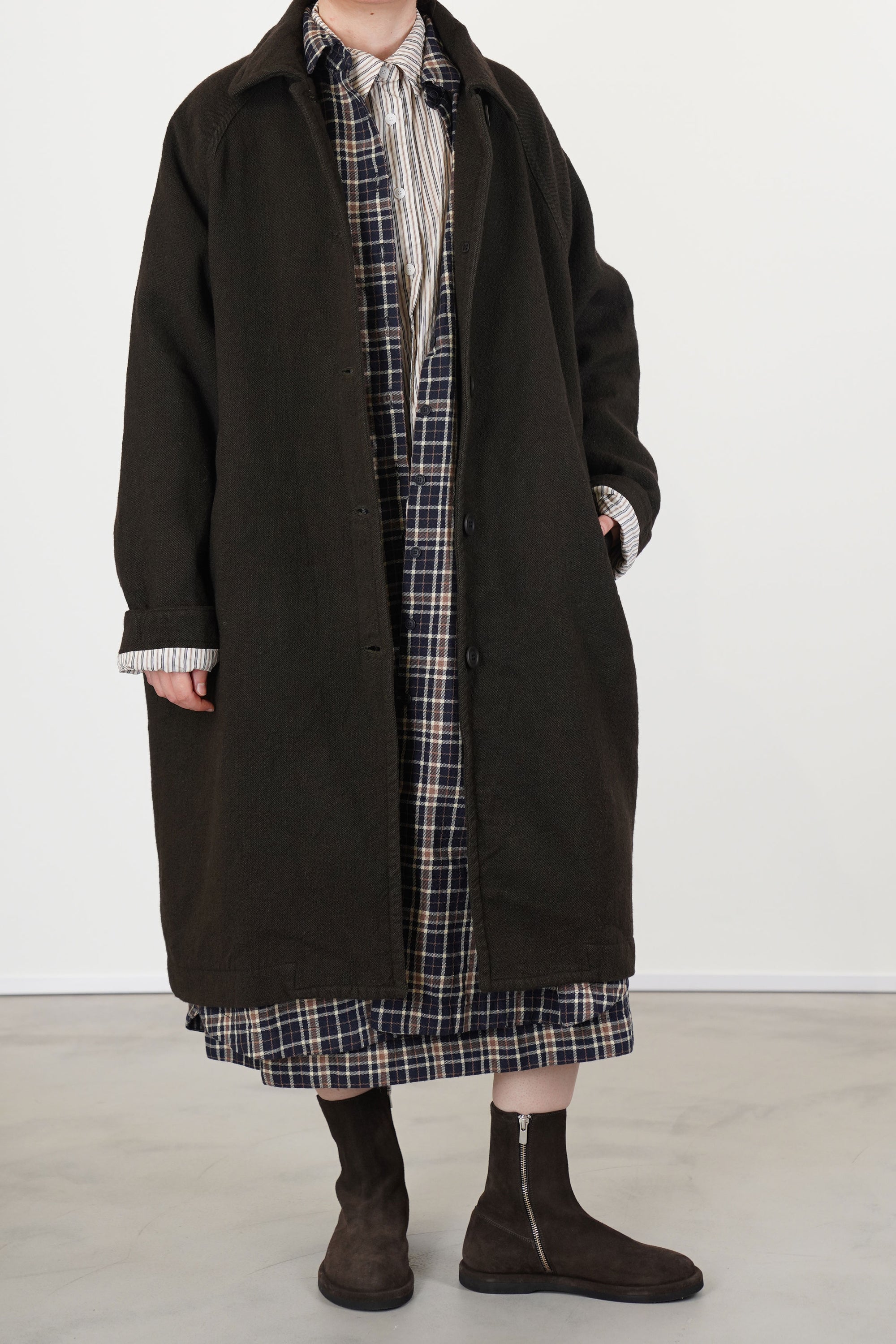 oliver coat wooly dark brown