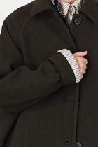 oliver coat wooly dark brown