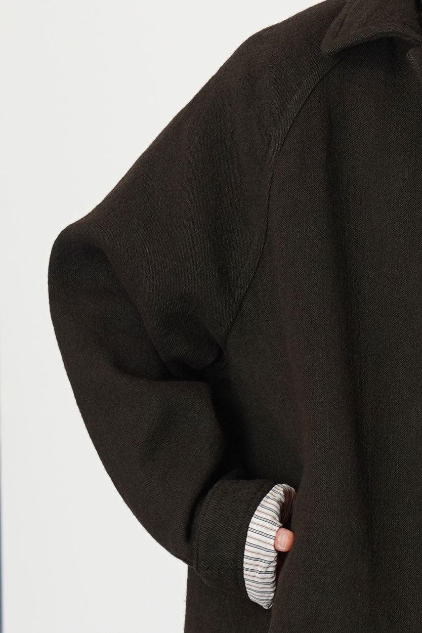 oliver coat wooly dark brown