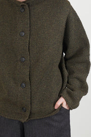 prieure cardigan twisted wool brown