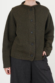 prieure cardigan twisted wool brown