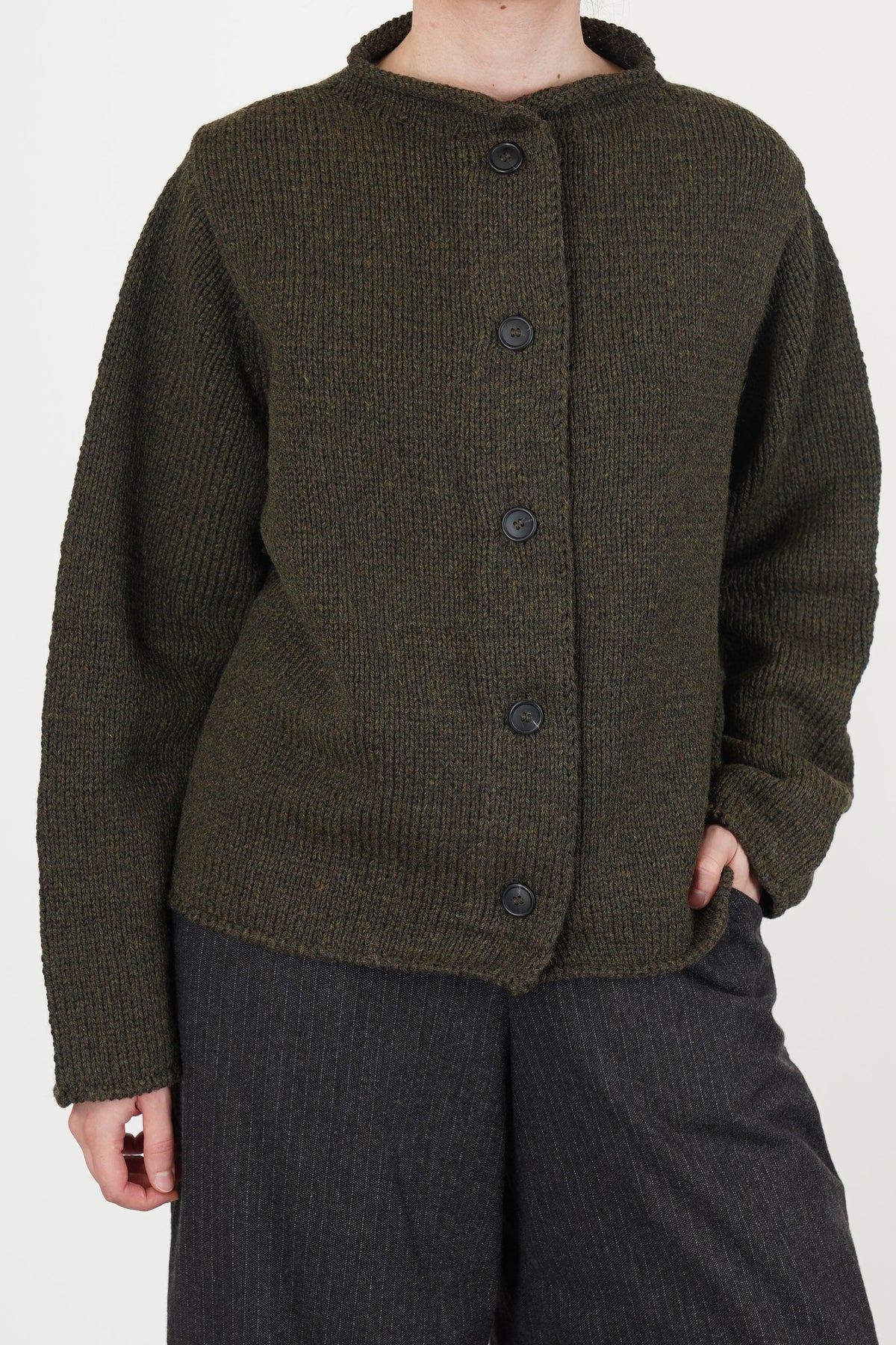 prieure cardigan twisted wool brown