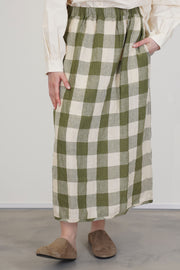 simple skirt green check