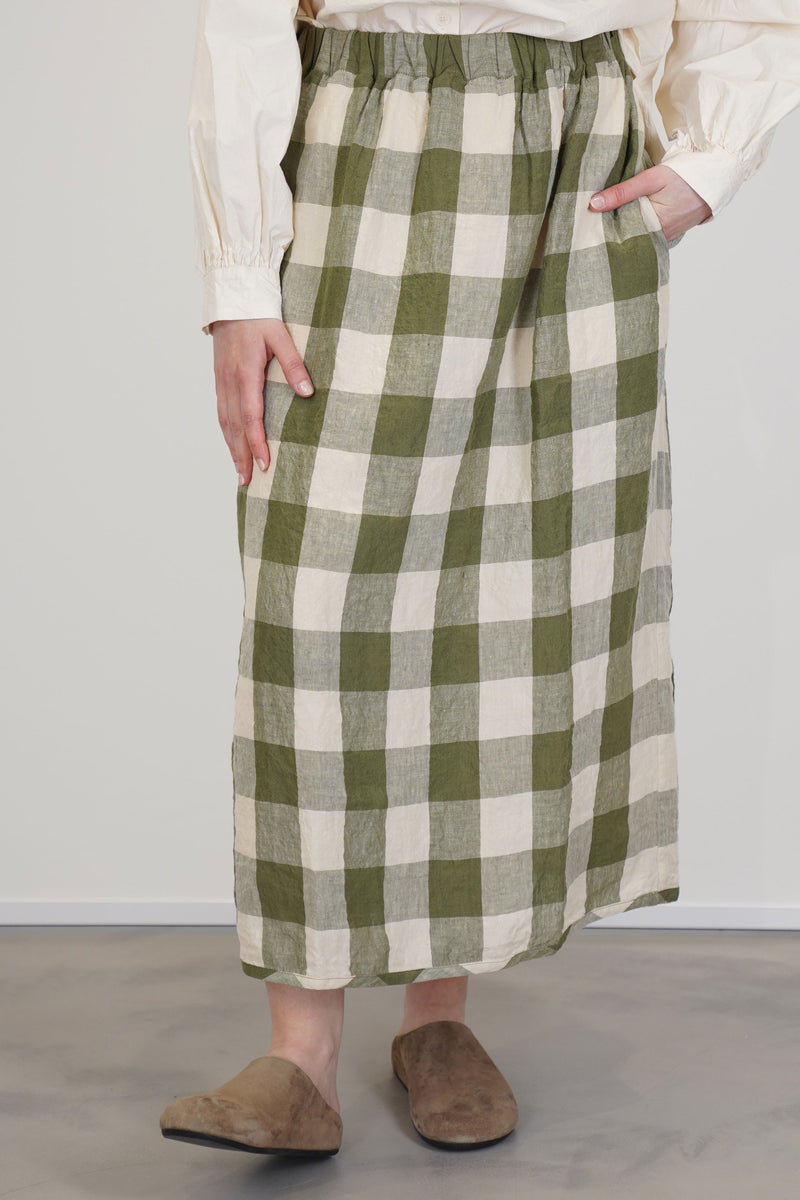 simple skirt green check